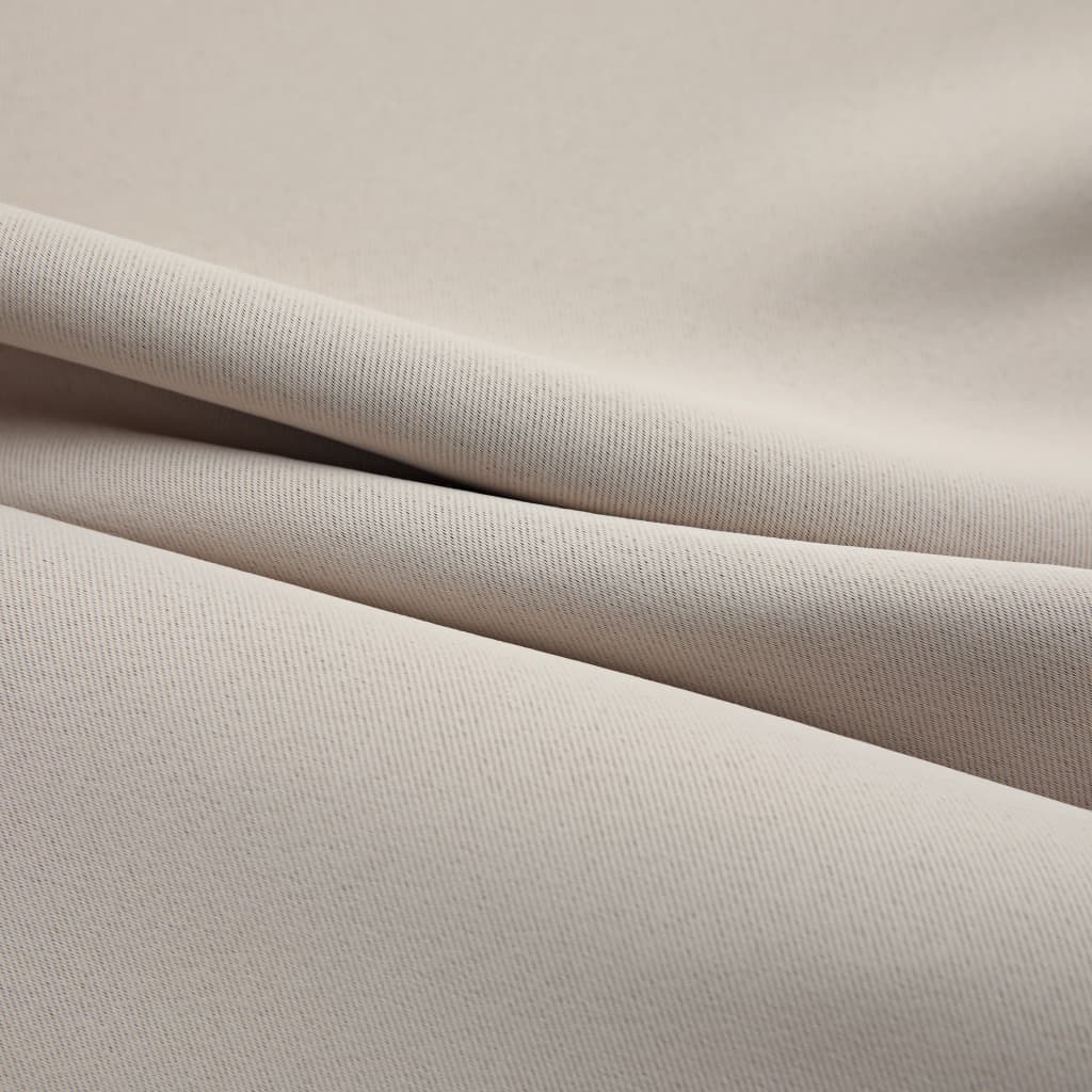 vidaXL Rideaux occultants avec anneaux en métal 2 pcs Beige 140x225 cm