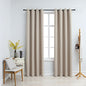 vidaXL Rideaux occultants avec anneaux en métal 2 pcs Beige 140x225 cm