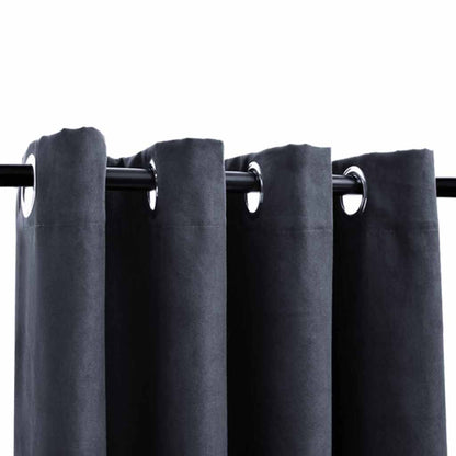 vidaXL Rideaux occultants avec anneaux Métal 2pcs Anthracite 140x225cm