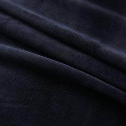 vidaXL Rideaux occultants avec anneaux 2 pcs Velours Noir 140x225 cm