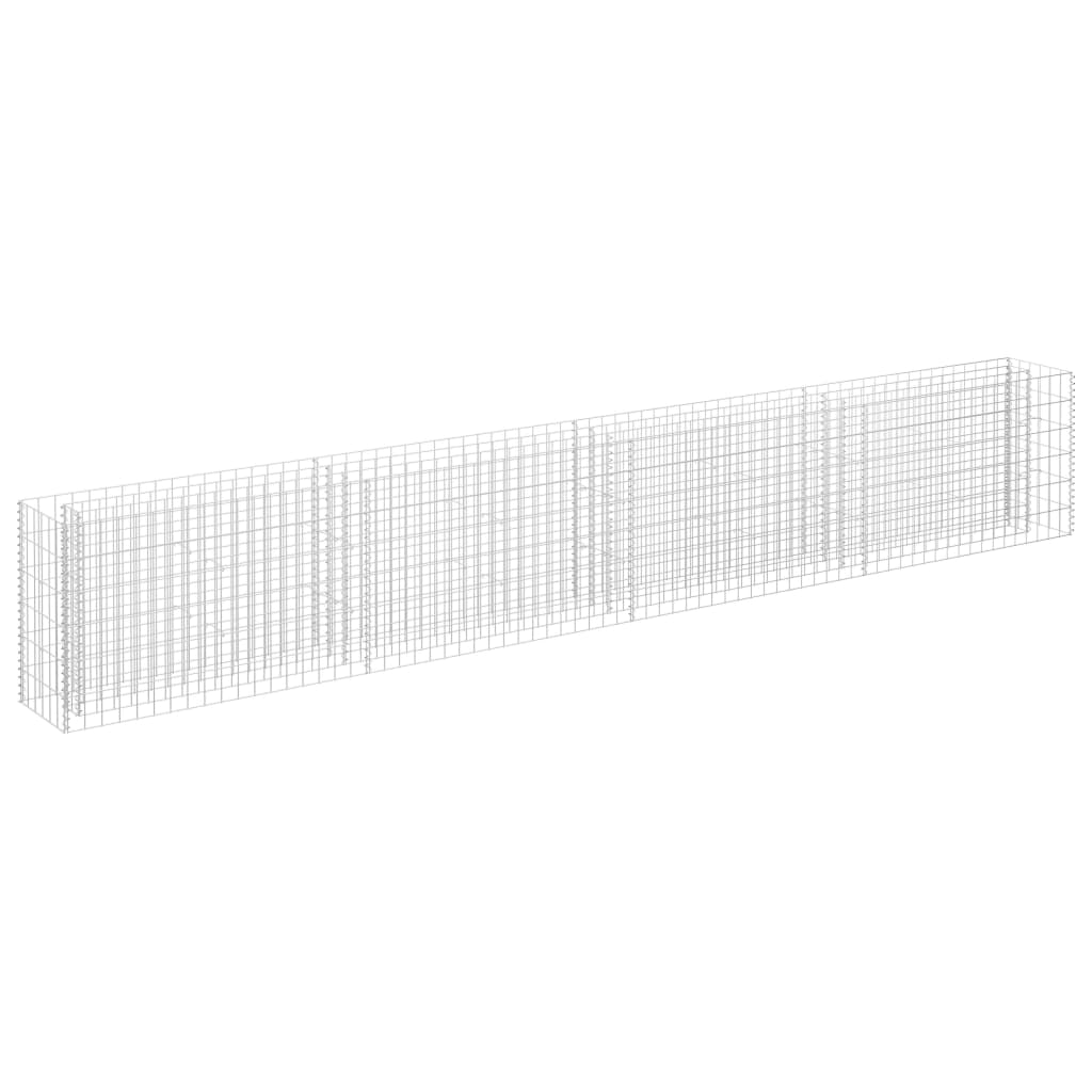 vidaXL Lit surélevé à gabion Acier galvanisé 360x30x60 cm