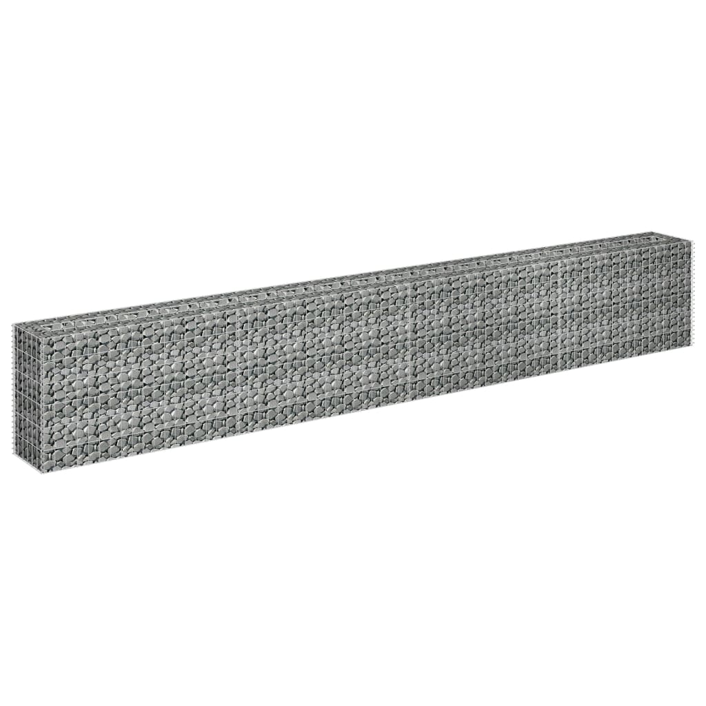 vidaXL Lit surélevé à gabion Acier galvanisé 360x30x60 cm