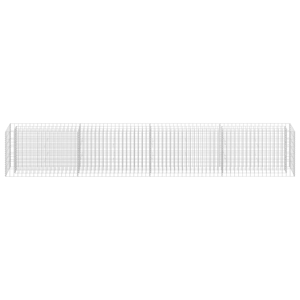vidaXL Lit surélevé à gabion Acier galvanisé 360x30x60 cm