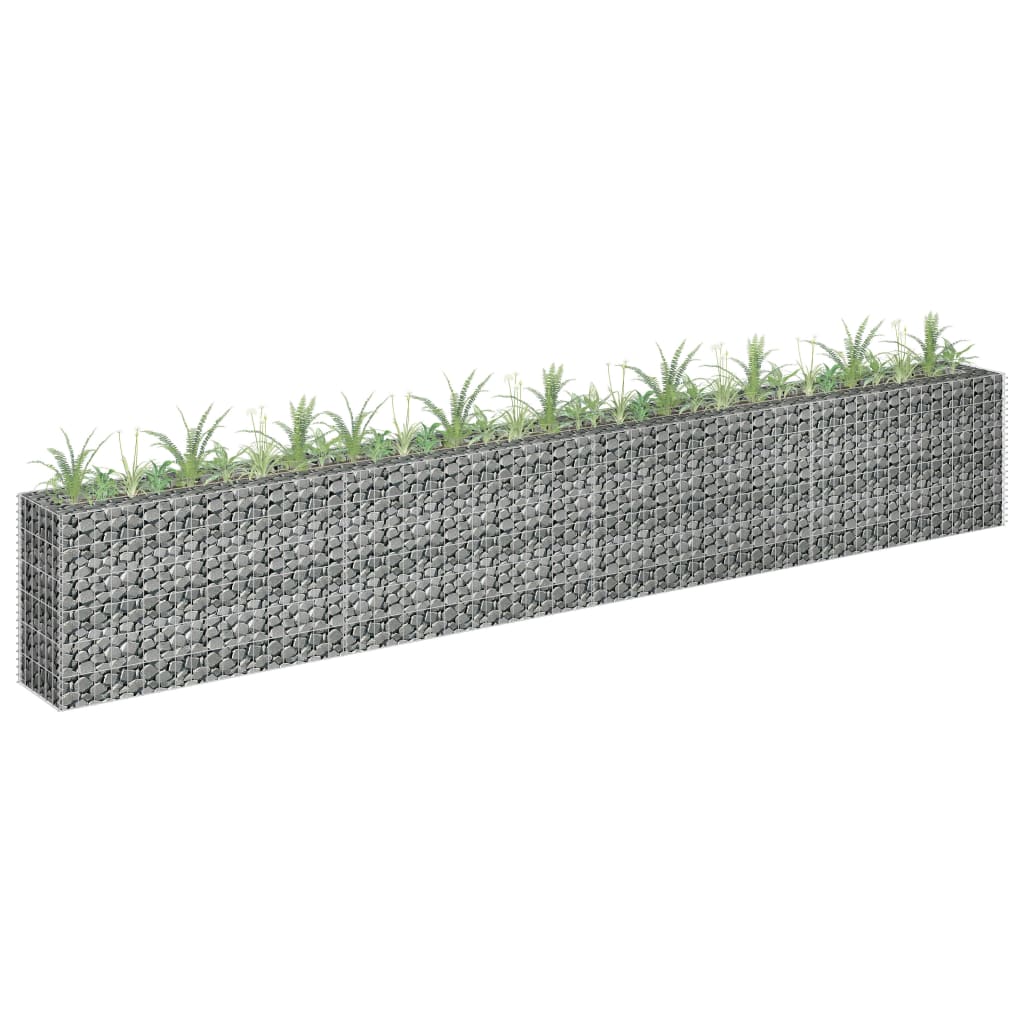 vidaXL Lit surélevé à gabion Acier galvanisé 360x30x60 cm