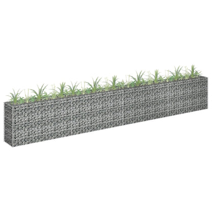 vidaXL Lit surélevé à gabion Acier galvanisé 360x30x60 cm
