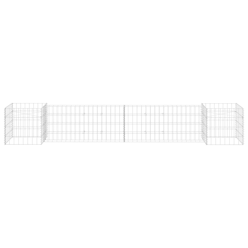 vidaXL Jardinière à gabion en H Fil d'acier 260x40x40 cm
