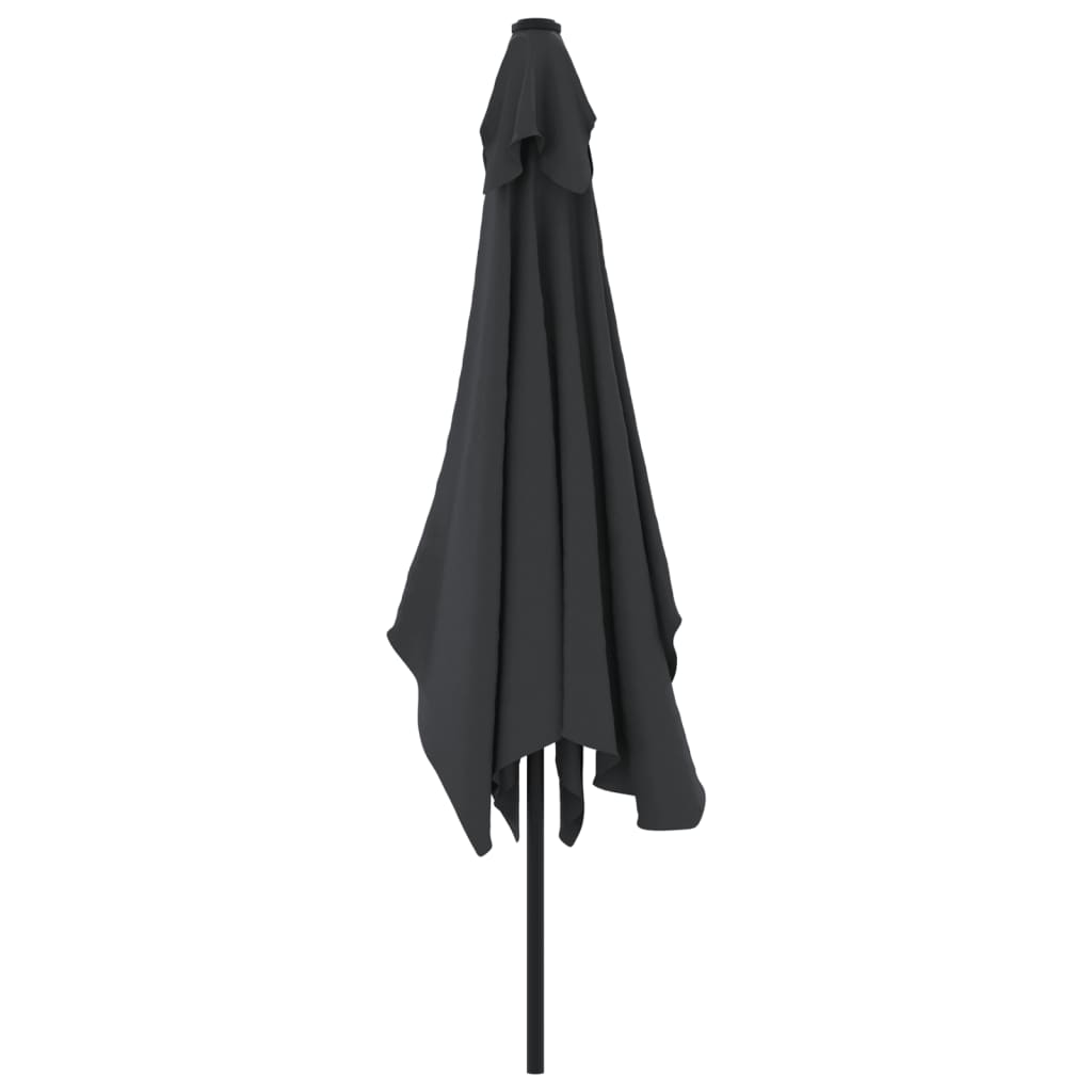 vidaXL Parasol avec mât en métal 300 x 200 cm Noir