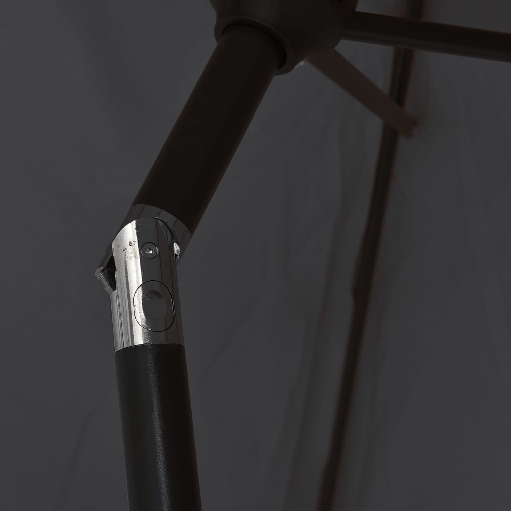 vidaXL Parasol avec mât en métal 300 x 200 cm Noir