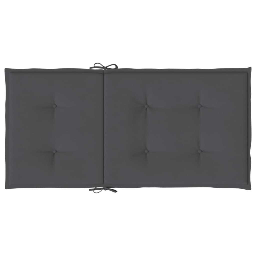 vidaXL Coussins de chaise de jardin à dossier bas lot de 2 anthracite