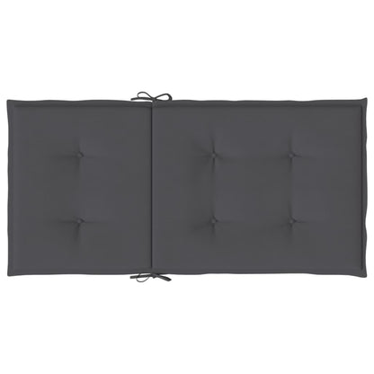 vidaXL Coussins de chaise de jardin à dossier bas lot de 2 anthracite
