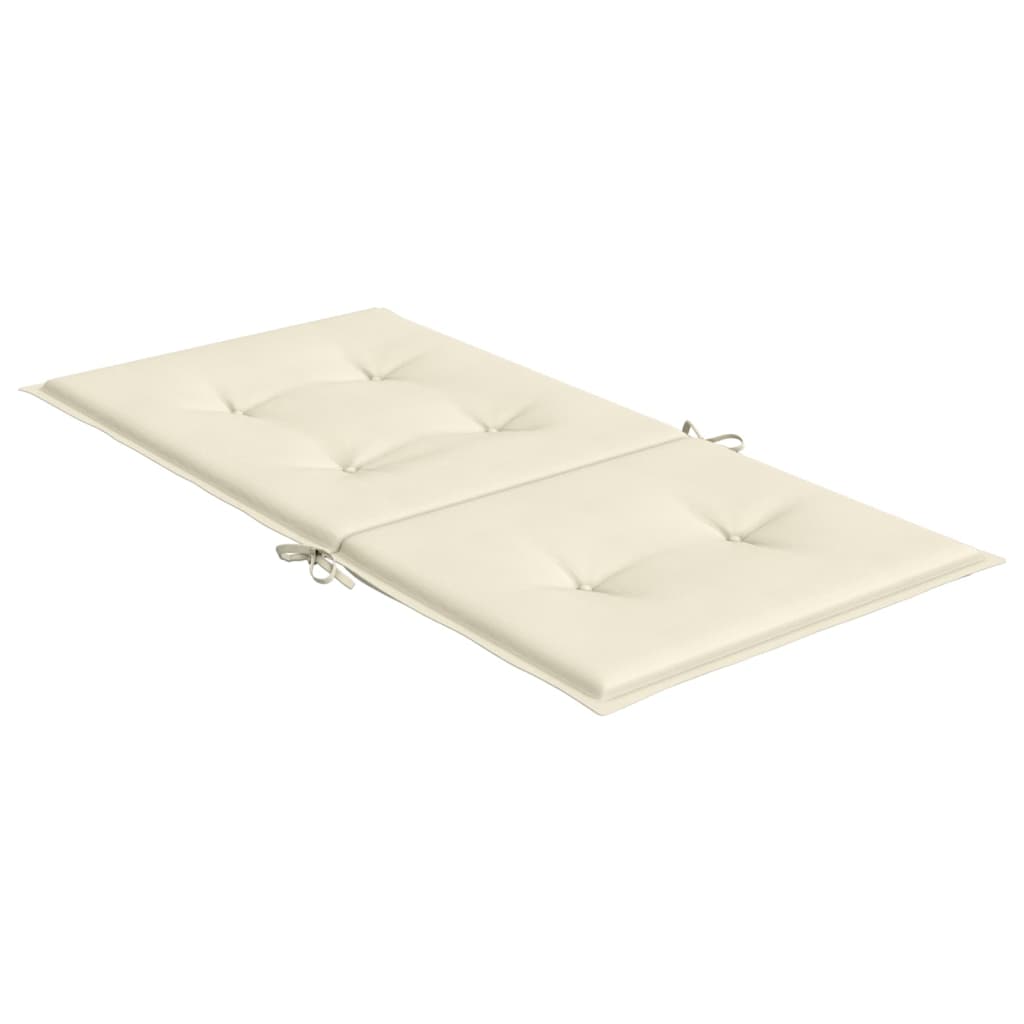 vidaXL Coussins de chaise de jardin à dossier bas lot de 2 crème