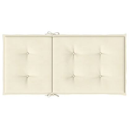 vidaXL Coussins de chaise de jardin à dossier bas lot de 2 crème