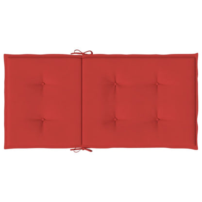 vidaXL Coussins de chaise de jardin à dossier bas lot de 2 rouge