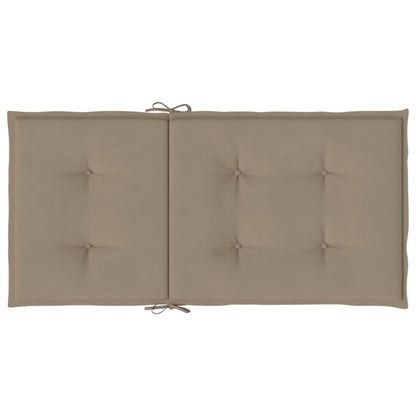 vidaXL Coussins de chaise de jardin à dossier bas lot de 2 taupe