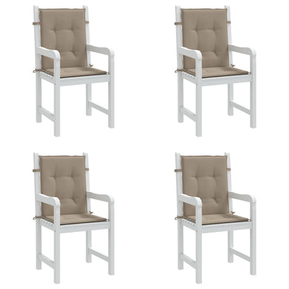 vidaXL Coussins de chaise de jardin à dossier bas lot de 4 taupe
