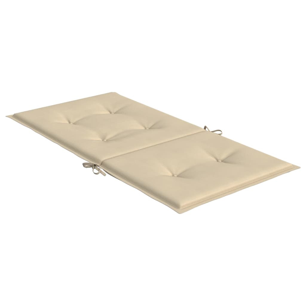 vidaXL Coussins de chaise de jardin à dossier bas lot de 2 beige