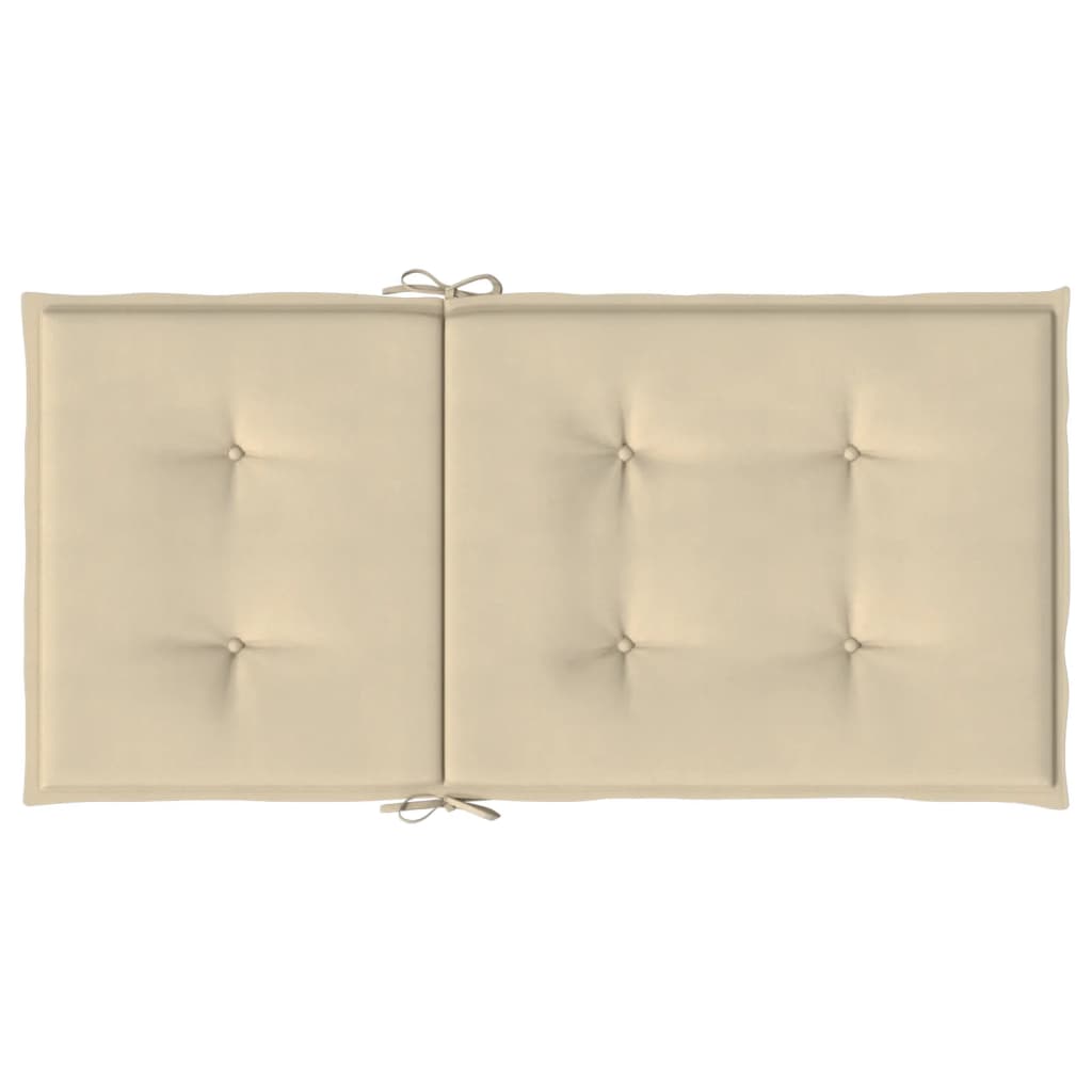 vidaXL Coussins de chaise de jardin à dossier bas lot de 2 beige