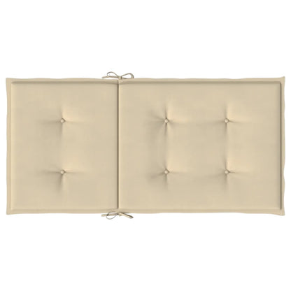 vidaXL Coussins de chaise de jardin à dossier bas lot de 2 beige