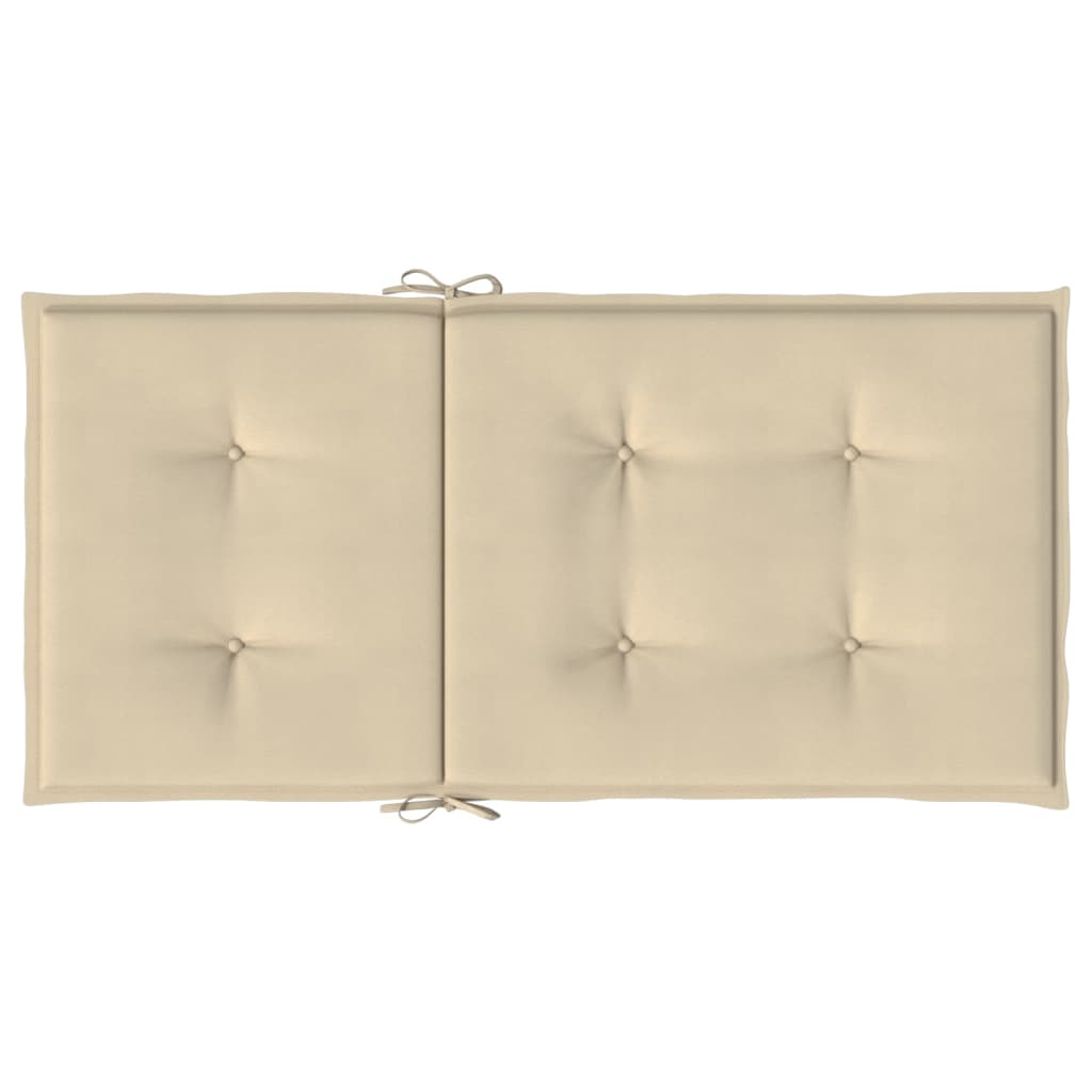 vidaXL Coussins de chaise de jardin à dossier bas lot de 4 beige