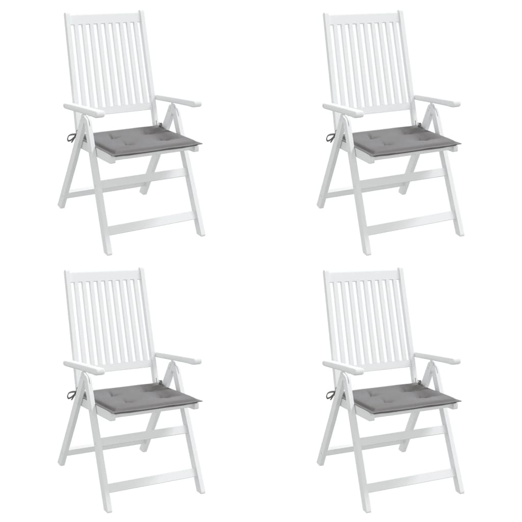 vidaXL Coussins de chaise de jardin lot de 4 gris 40x40x3 cm