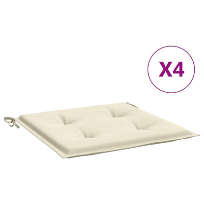 vidaXL Coussins de chaise de jardin lot de 4 crème 40x40x3 cm