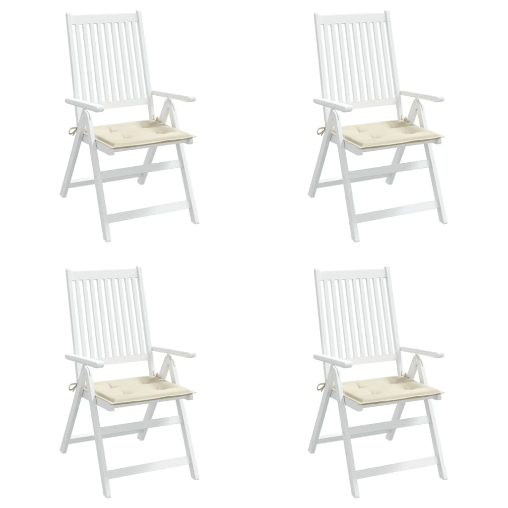 vidaXL Coussins de chaise de jardin lot de 4 crème 40x40x3 cm