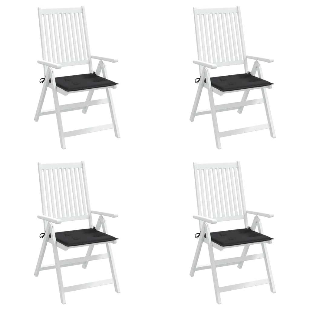 vidaXL Coussins de chaise jardin lot de 4 noir 40x40x3 cm tissu oxford