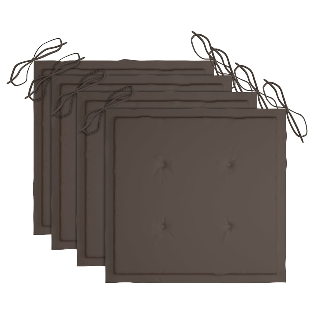 vidaXL Coussins de chaise jardin lot de 4 taupe 40x40x3cm tissu oxford
