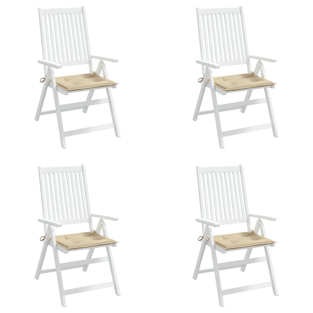 vidaXL Coussins de chaise jardin lot de 4 beige 40x40x3cm tissu oxford
