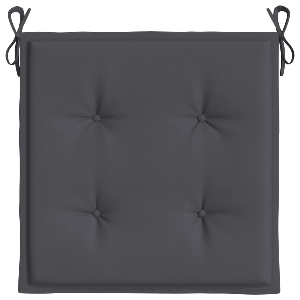 vidaXL Coussins de chaise de jardin lot de 2 anthracite 50x50x3 cm