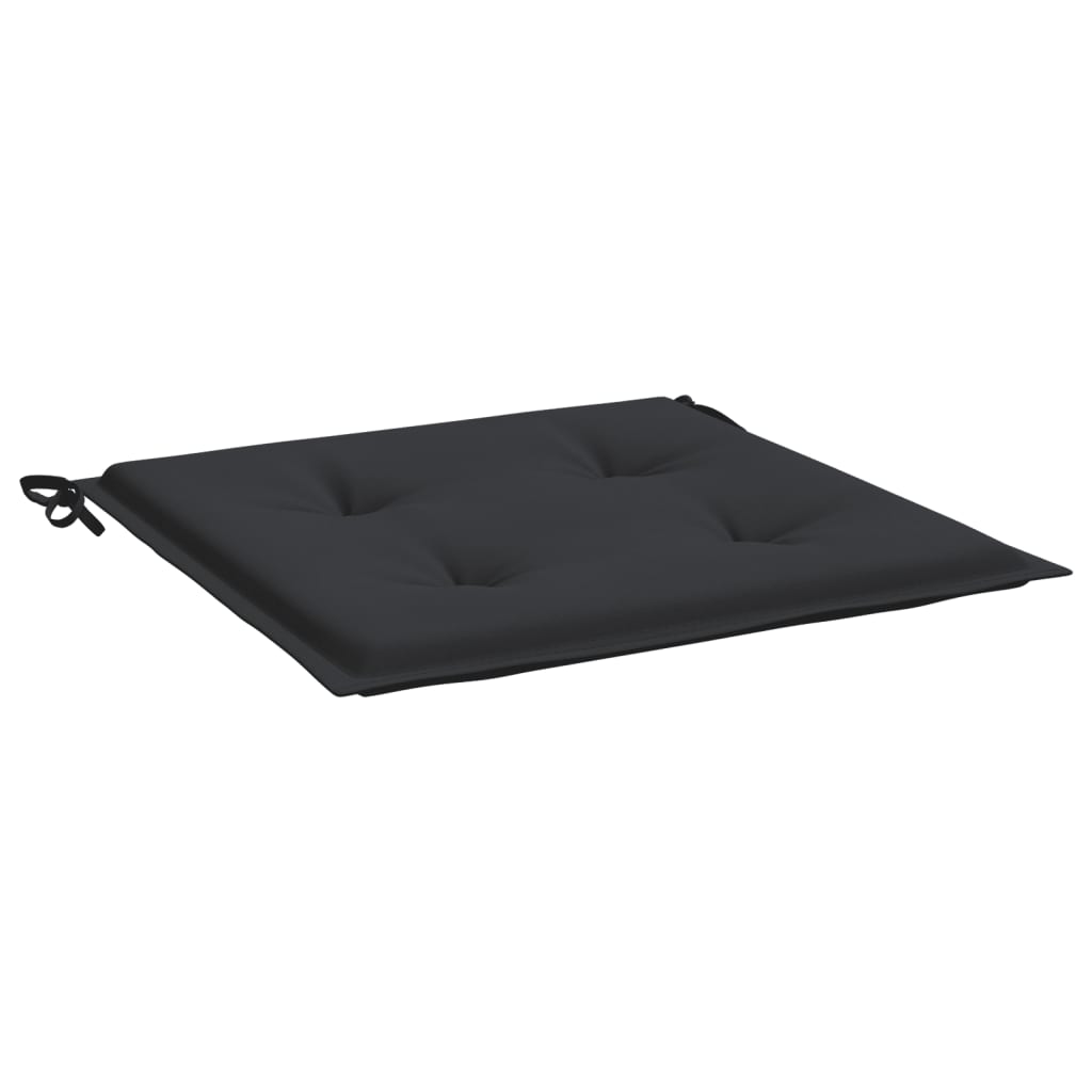 vidaXL Coussins de chaise de jardin lot de 2 noir 50x50x3 cm