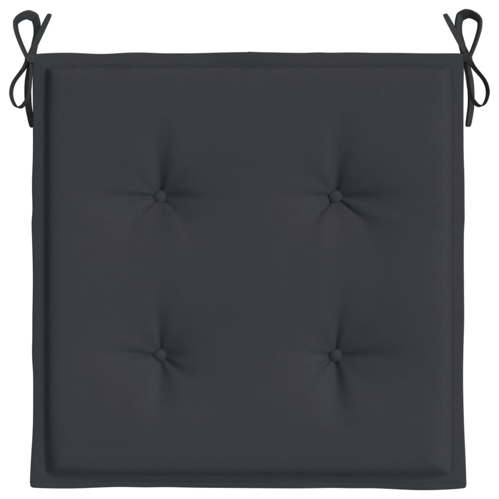 vidaXL Coussins de chaise de jardin lot de 2 noir 50x50x3 cm