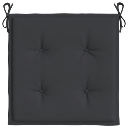 vidaXL Coussins de chaise de jardin lot de 2 noir 50x50x3 cm