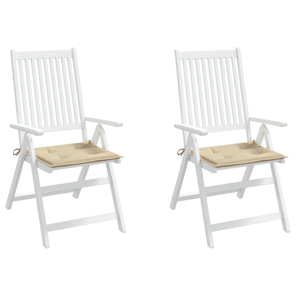 vidaXL Coussins de chaise de jardin lot de 2 beige 50x50x3 cm
