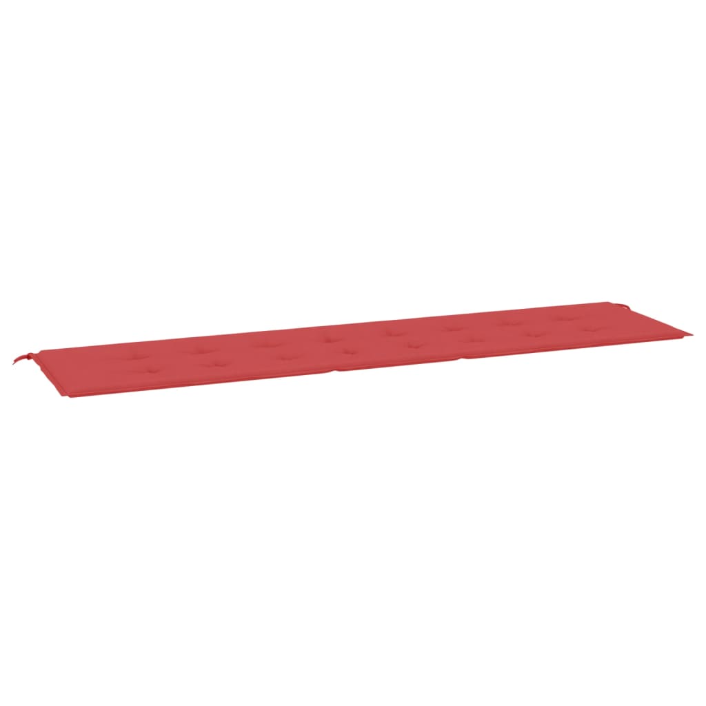 vidaXL Coussin de banc de jardin rouge 200x50x3 cm tissu oxford