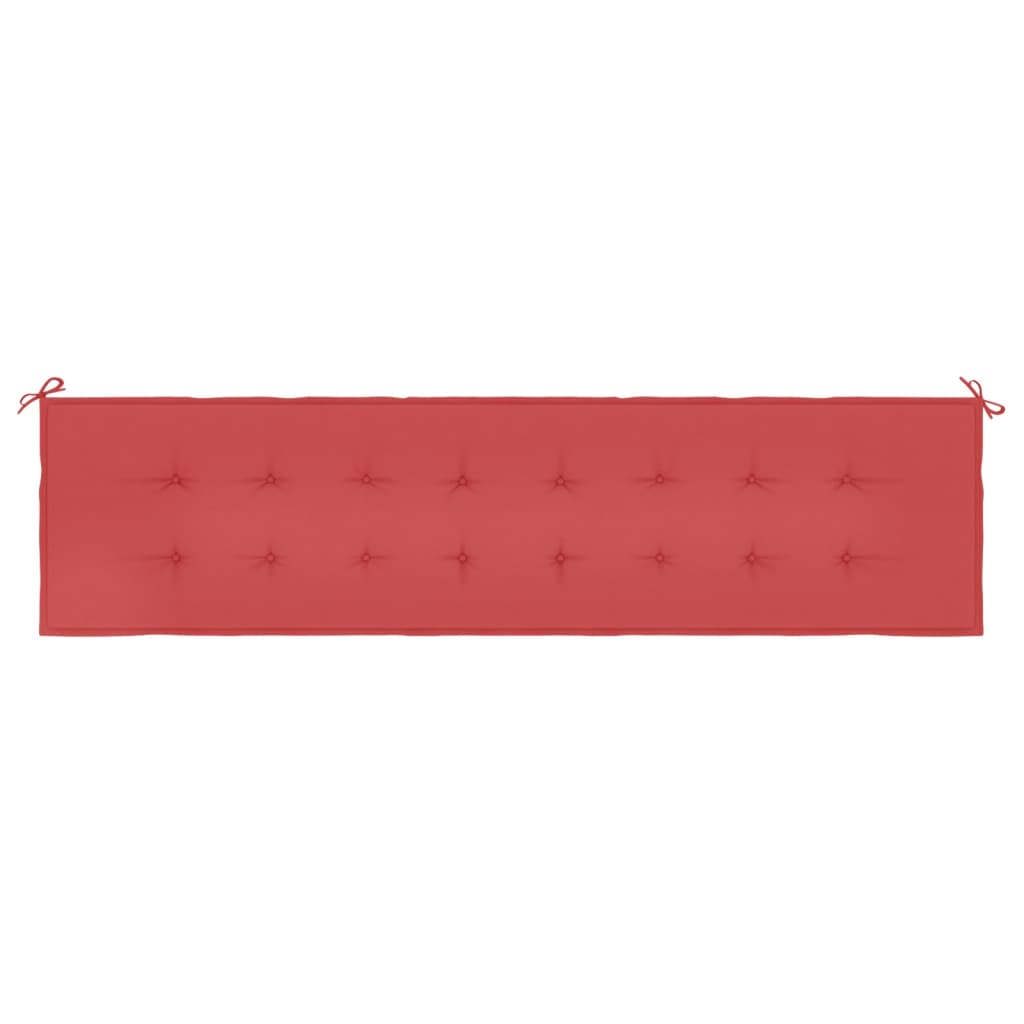 vidaXL Coussin de banc de jardin rouge 200x50x3 cm tissu oxford