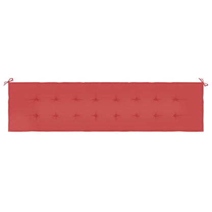 vidaXL Coussin de banc de jardin rouge 200x50x3 cm tissu oxford