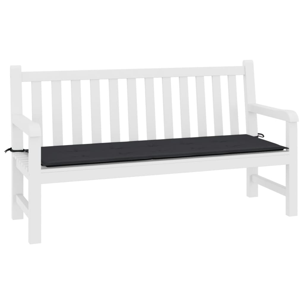 vidaXL Coussin de banc de jardin noir 200x50x3 cm tissu oxford