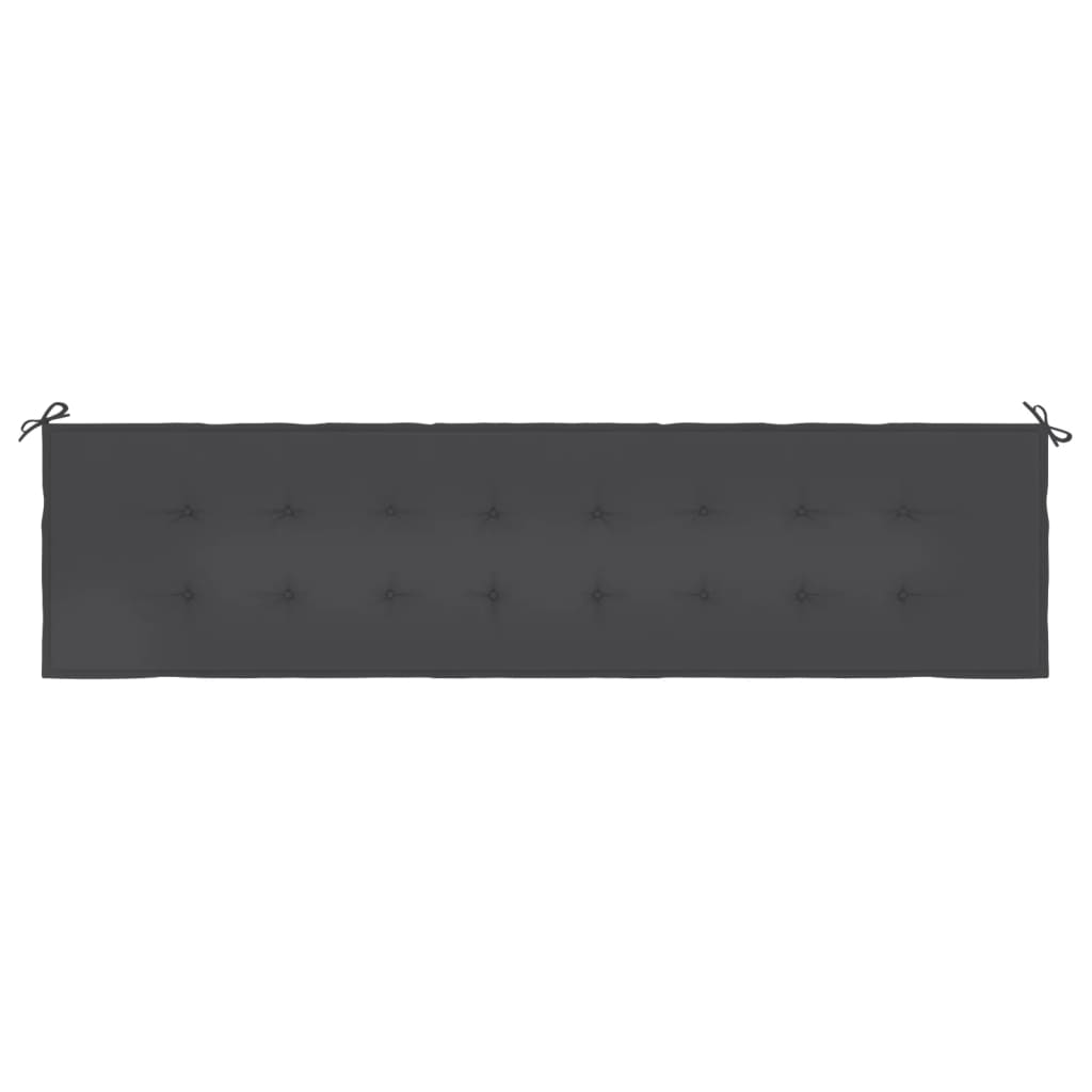vidaXL Coussin de banc de jardin noir 200x50x3 cm tissu oxford