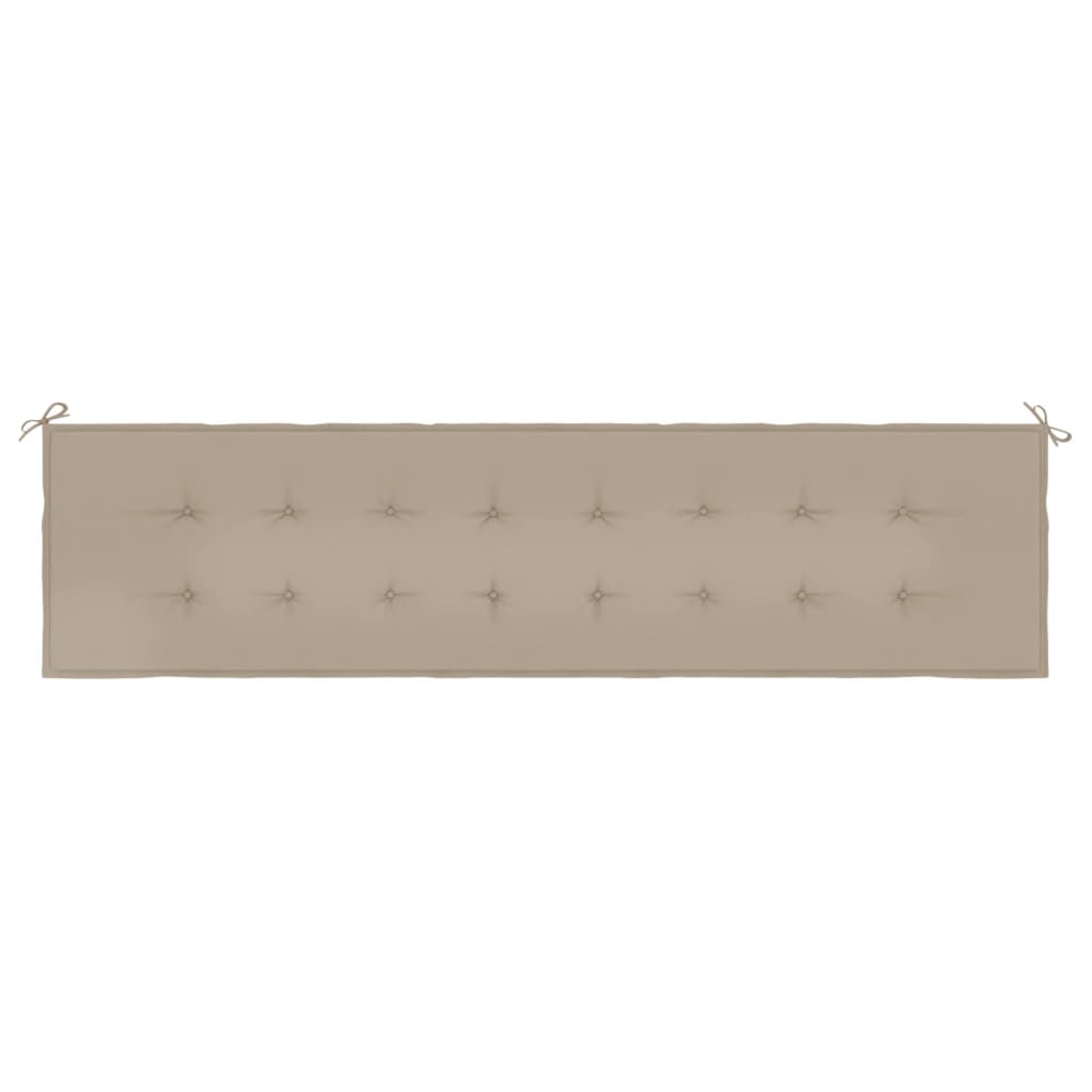 vidaXL Coussin de banc de jardin taupe 200x50x3 cm tissu oxford