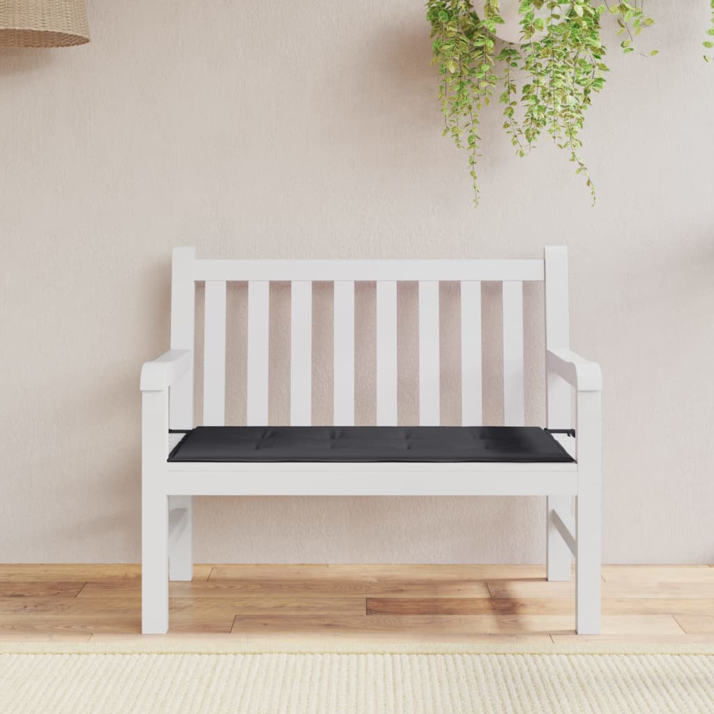 vidaXL Coussin de banc de jardin noir 120x50x3 cm tissu oxford