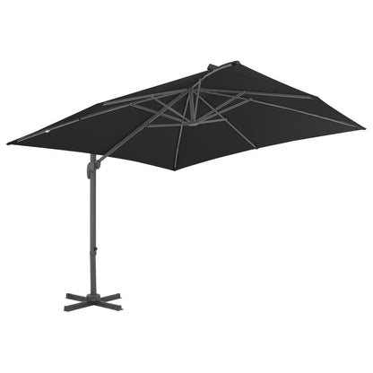 vidaXL Parasol de jardin en porte-à-faux avec mât en aluminium noir