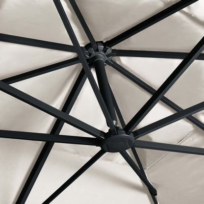 vidaXL Parasol de jardin en porte-à-faux lumières LED mât en aluminium