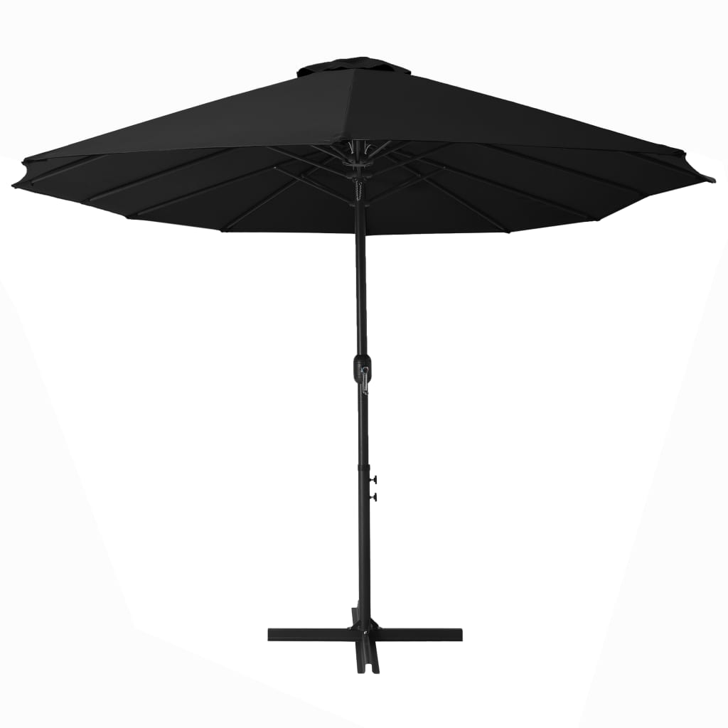 vidaXL Parasol d'extérieur et poteau en aluminium 460 x 270 cm Noir