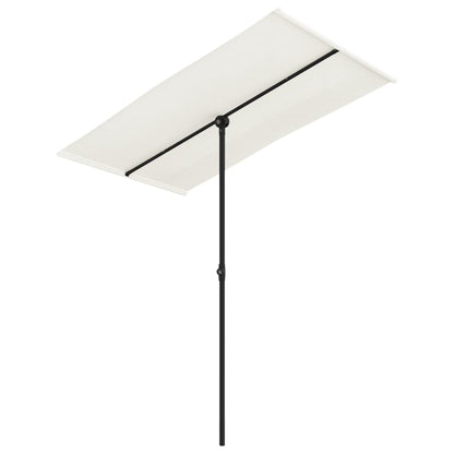 vidaXL Parasol d'extérieur avec mât en aluminium 180x110cm Blanc sable