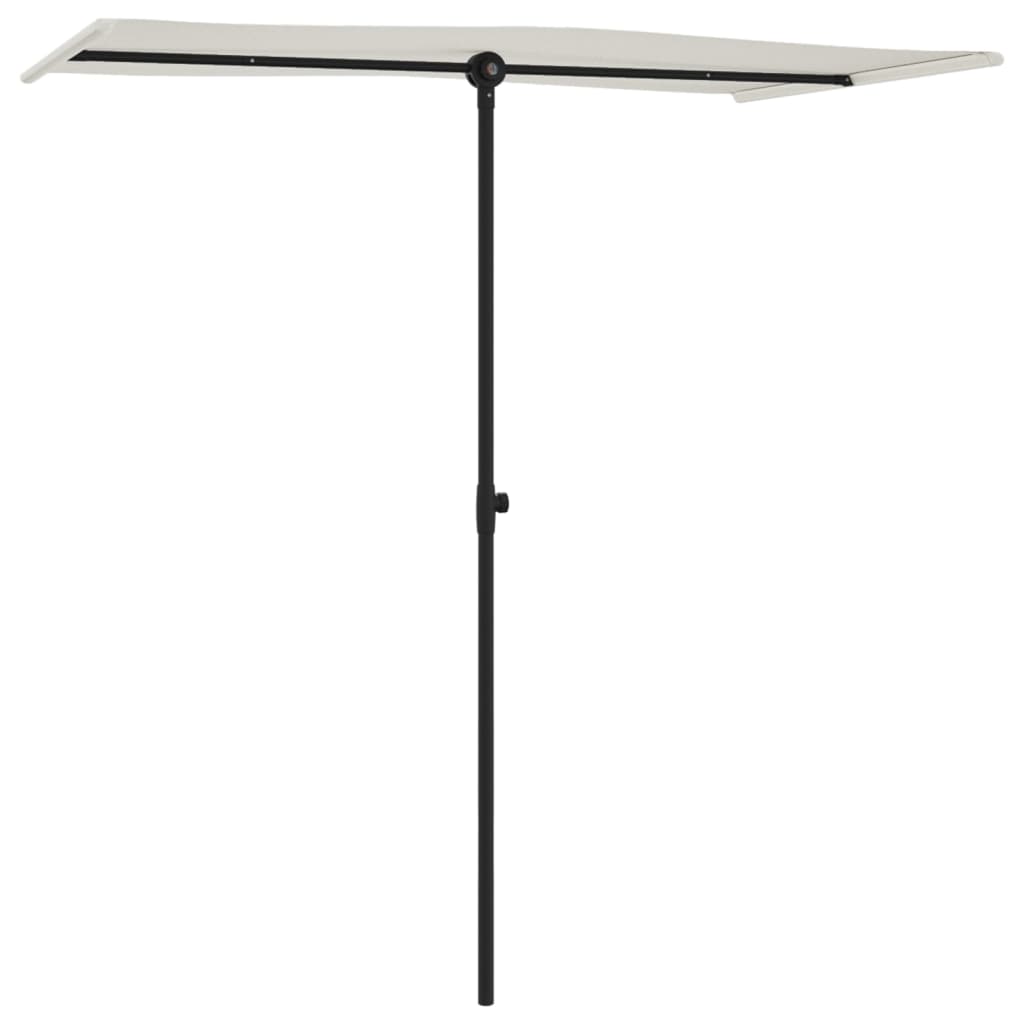 vidaXL Parasol d'extérieur avec mât en aluminium 180x110cm Blanc sable