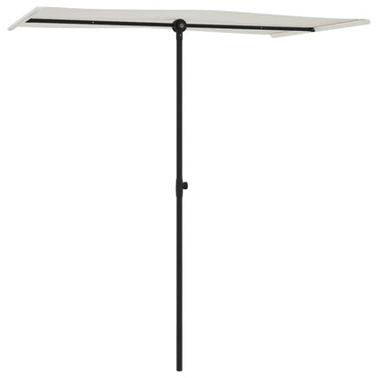 vidaXL Parasol d'extérieur avec mât en aluminium 180x110cm Blanc sable
