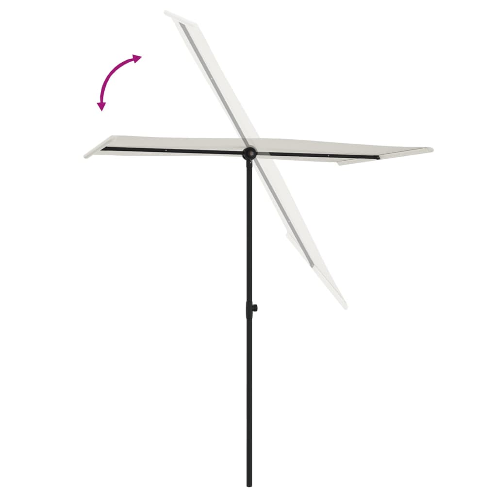 vidaXL Parasol d'extérieur avec mât en aluminium 180x110cm Blanc sable