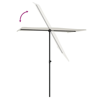 vidaXL Parasol d'extérieur avec mât en aluminium 180x110cm Blanc sable