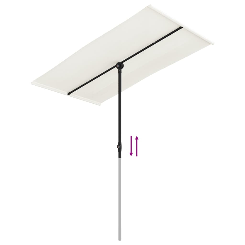 vidaXL Parasol d'extérieur avec mât en aluminium 180x110cm Blanc sable